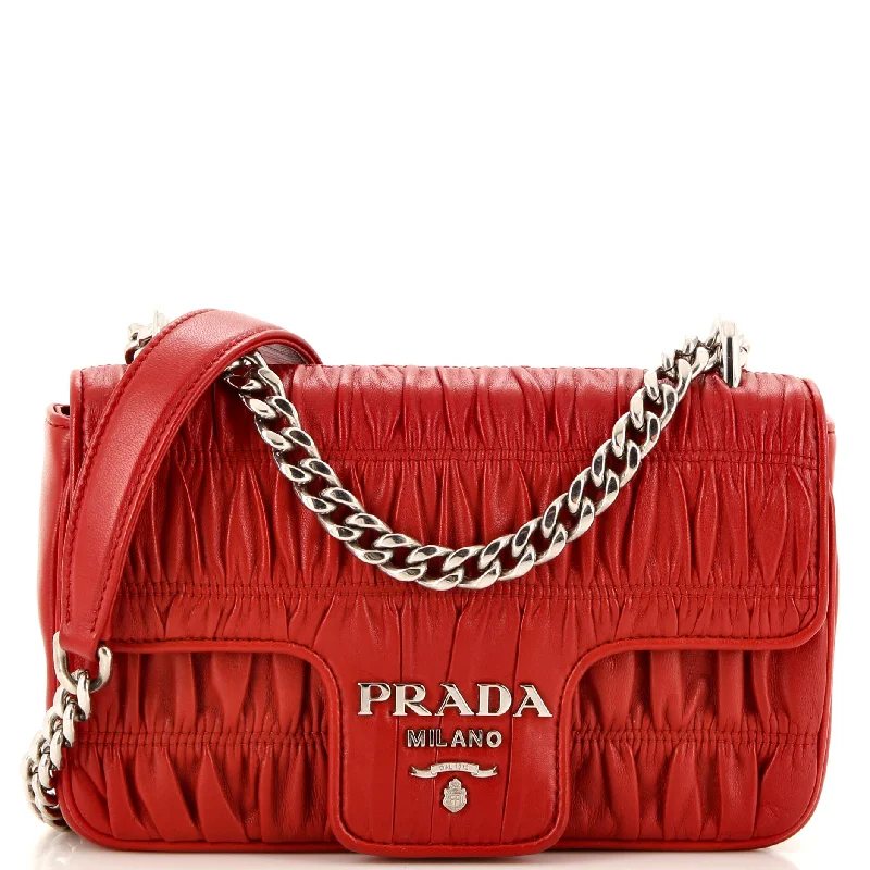 Chain Flap Shoulder Bag Nappa Gaufre Small